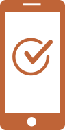 Cell phone icon with check mark